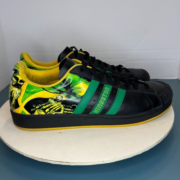 adidas Halfshells Lo Cities \'Kingston\' Men\'s Size 10.5 Black Green Yellow Art Ex main image 12